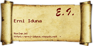 Erni Iduna névjegykártya